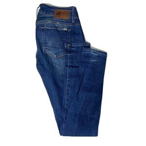 G-Star Raw 3301 Low Skinny Jeans Women 25X32 Blue Denim Fade Zip Fly